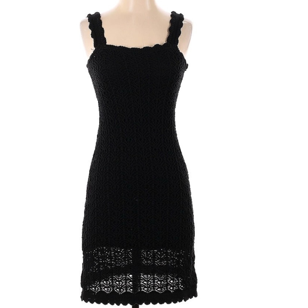 Jessica Simpson Black Crochet Dress - Large